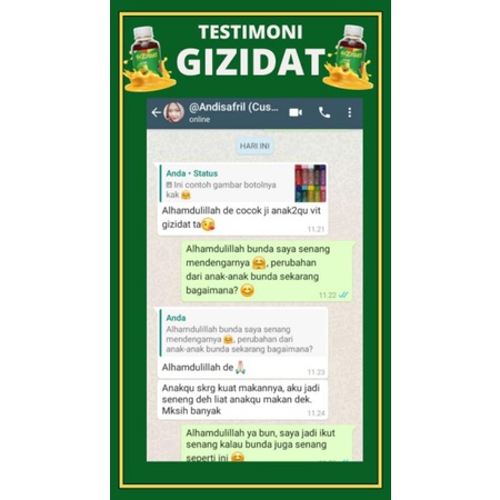 Gizidat Madu Suplemen Nafsu Makan Anak