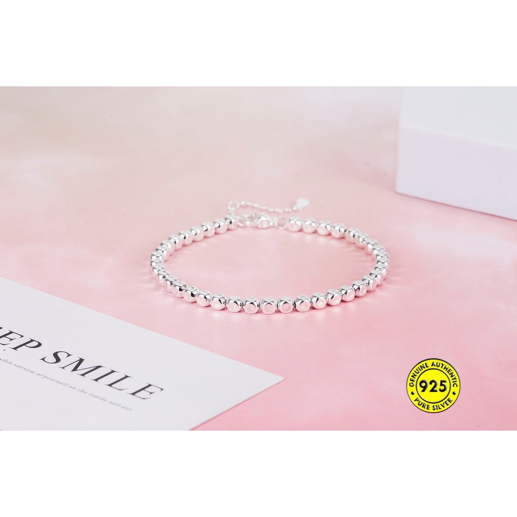 Gelang Silver S925 Bentuk Bulat Kecil Untuk Wanita