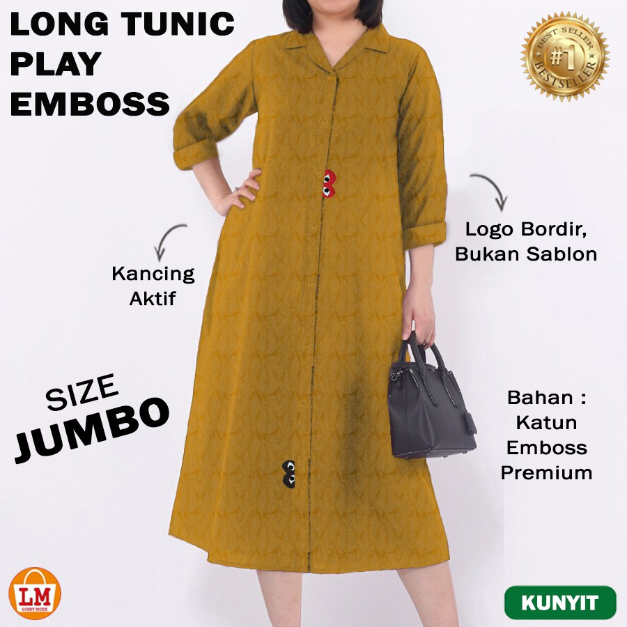 TERMURAH TERLARIS Baju Atasan Tunik Wanita LONG TUNIC Tunik Motif Lucu Bahan Katun Emboss Premium Ukuran XL XXL LMS 14559 14562