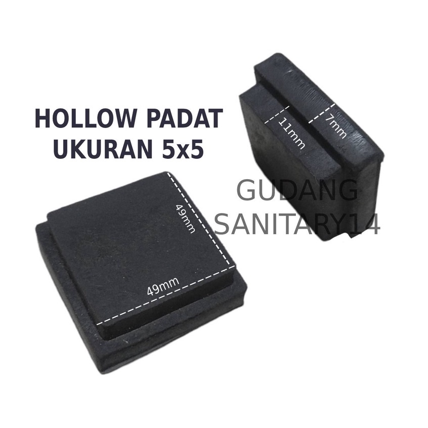 Karet hollow padat 5x5 karet alas penutup kaki besi meja dan kursi karet holo kaki kursi meja