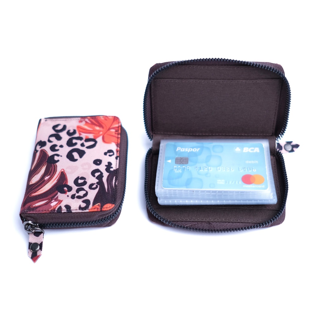 Dompet Card Holder Wallet Mini Resleting Tempat Kartu Atm Emas Antam 24 Slot