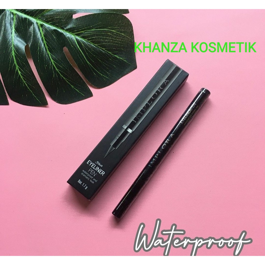 KHANZAACC Implora Eyeliner Pen (waterproof and dramatic look) 1.7g 100% Original BPOM