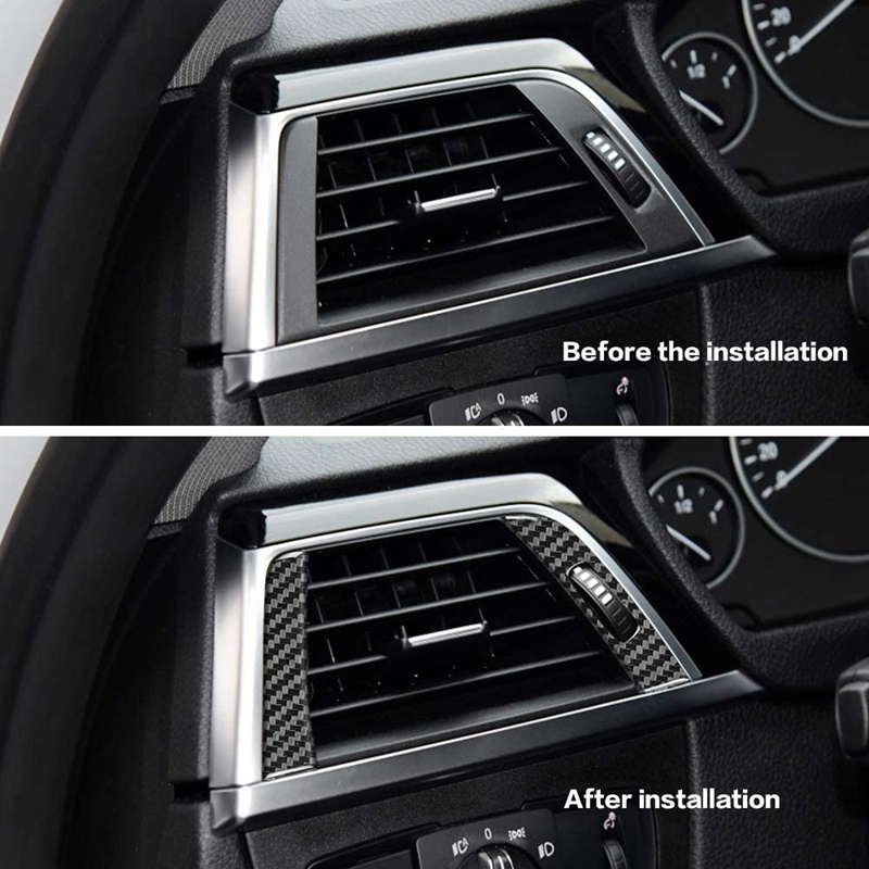 Carbon Fiber Front Side Air Outlet Vent Switch Frame Trim Cover Trim for BMW 3 Series F30 F32 F34 2013-2019