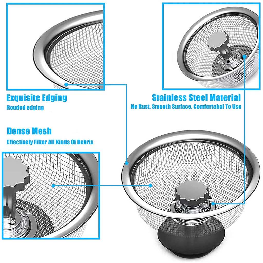 Saringan Wastafel Bahan Stainless Steel Anti Sumbat Untuk Kamar Mandi