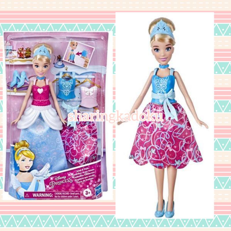 Boneka disney barbie Cinderella Rapunzel Belle Ariel Baju aksesoris bisa lepas pasang Disney Princes