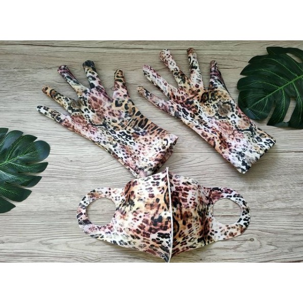 Leopard Lovers / Totool Lovers - Masker dan Sarung Tangan Satu Set Scuba Leopard Macan