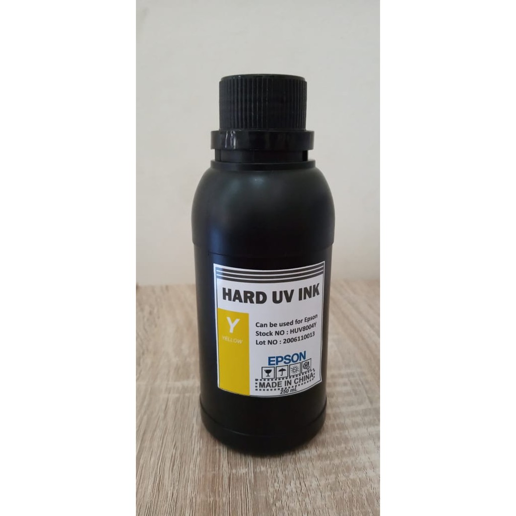 Tinta Uv Ink Led Curable Tipe Hard - Printer Epson 250ml Kuning Yellow