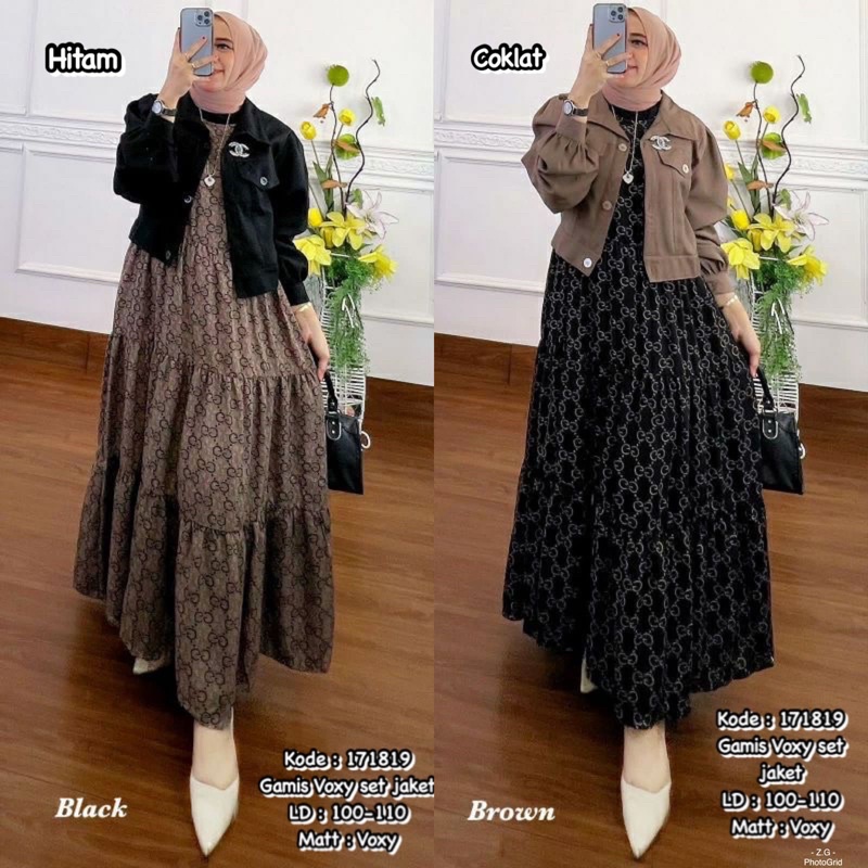 gamis voxy set jaket
