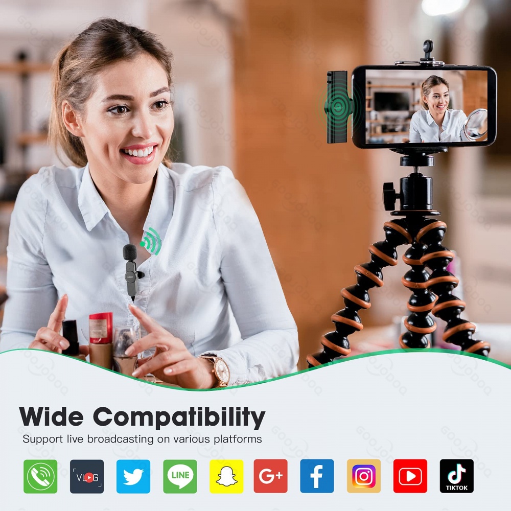 【Beli dua diskon 20%】 GOOJODOQ Edisi Professional Microphone 2nd Gen wireless Microphone PC Laptop Zoom Webinar Podcast Teleconference Meeting