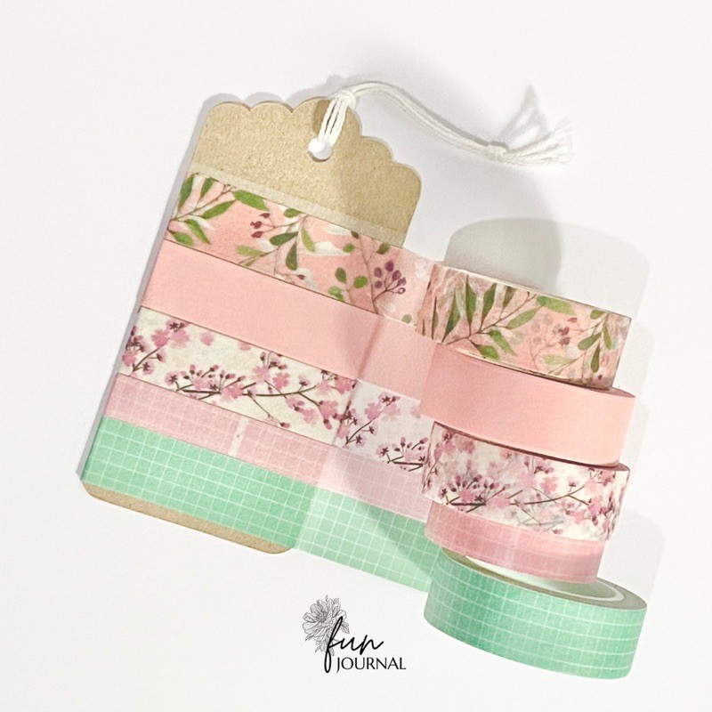 

WASHI TAPE SAMPLE SHARE MOTIVE FLOWERS LEAVES UNTUK JOURNAL JURNAL PLANNING SCRAPBOOK DIY BUJO