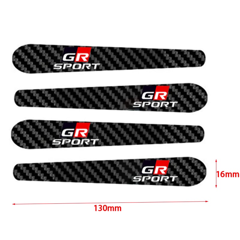 4 / 8Pcs Stiker Film Pelindung Bahan Serat Karbon Untuk Toyota GR Gazoo Racing GR Sport Vios CHR Corlla Cross Innova Fortuner Rush Yaris Harrier