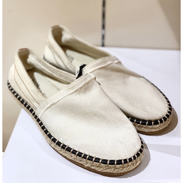 ZARA Shoes Sepatu Slip On Beige Canvas Polos Original