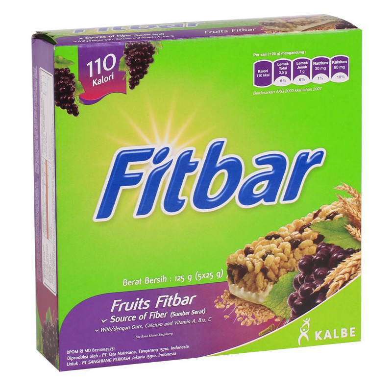 

FITBAR Multigrain Bar 5x22gr BPOM ORIGINAL Snack Sehat Per Pack Snack Diet by AILIN