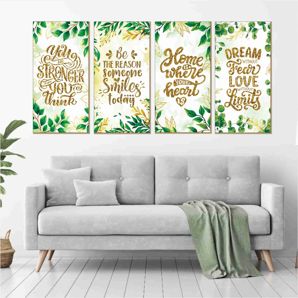 Mikusoo Hiasan Dinding Dekoras iPajangan Rumah Kamar 15x30 Quote Wall Decor Tropical Daun Pajangan Rumah