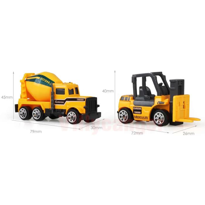 Mainan Truck Konstruksi Diecast Paket 6 Pcs Construction Truck