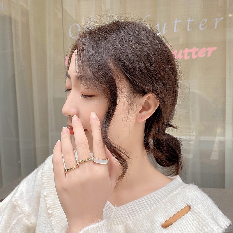 Three-piece combination open index finger fashion Japanese luxury design tail ring ring 210807