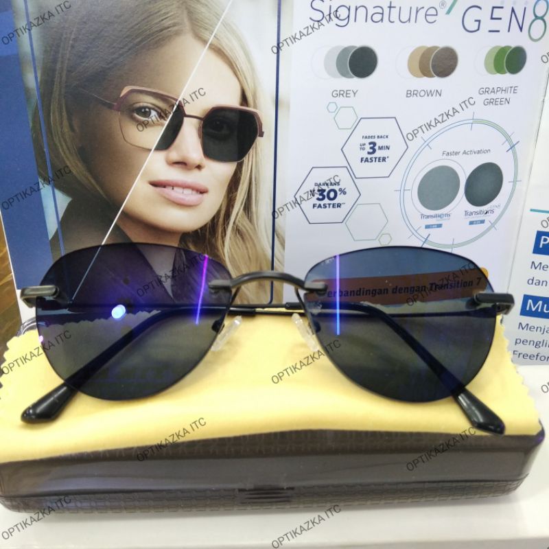 FRAME KACAMATA BOR RIMLES GAVIN AVIATOR BLACK LENSA BLUECROMIC
