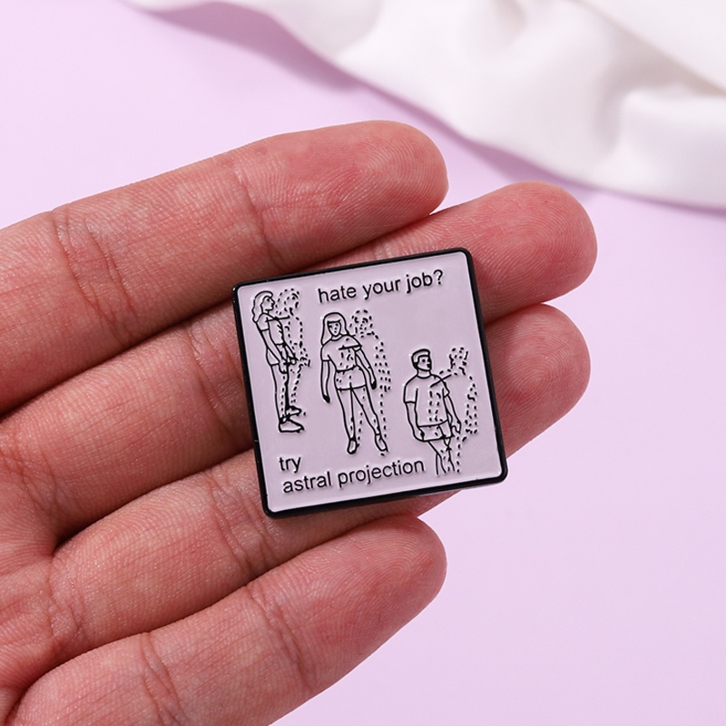 Bros Pin Enamel Desain Enemal Hate Your Job Untuk Aksesoris Pakaian