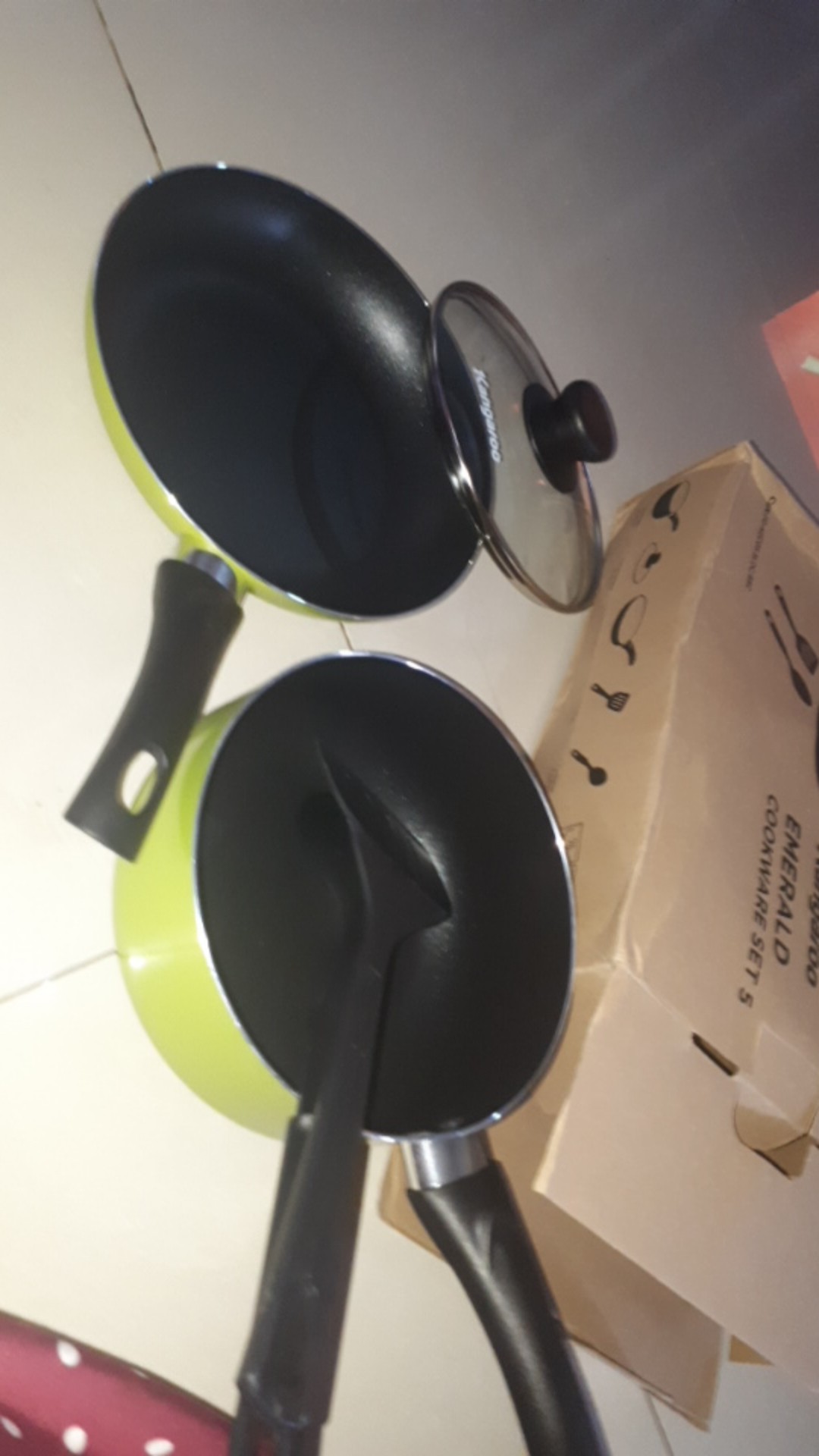 Panci Wajan Teflon Anti Lengket Tanpa Minyak Set Of 5 Kangaroo Emerald Cookware Panggang Serbaguna