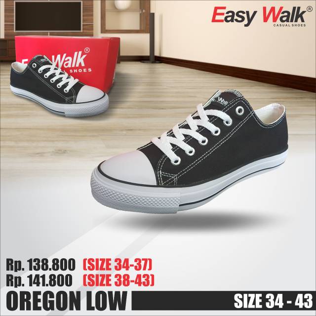Sepatu easy walk low / blk wht | Shopee 