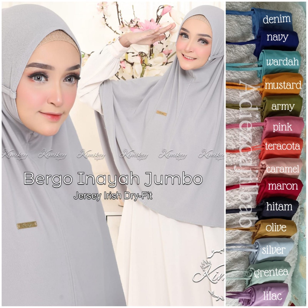 Promo 11.11  New HijabBergo Instan Jumbo Syria Kimikey Inayah Jumbo Original Kimikey Jersey Irish Dry Fit