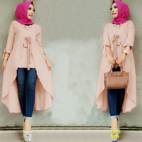 Promo [Tunik Olga Mocca SW] tunik wanita wolly crepe mocca