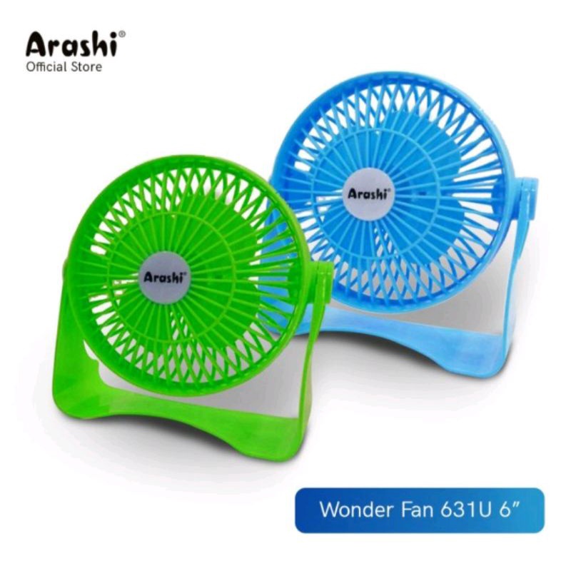 Kipas Angin Portable Usb Meja Arashi wonder fan 6 inci type 631U