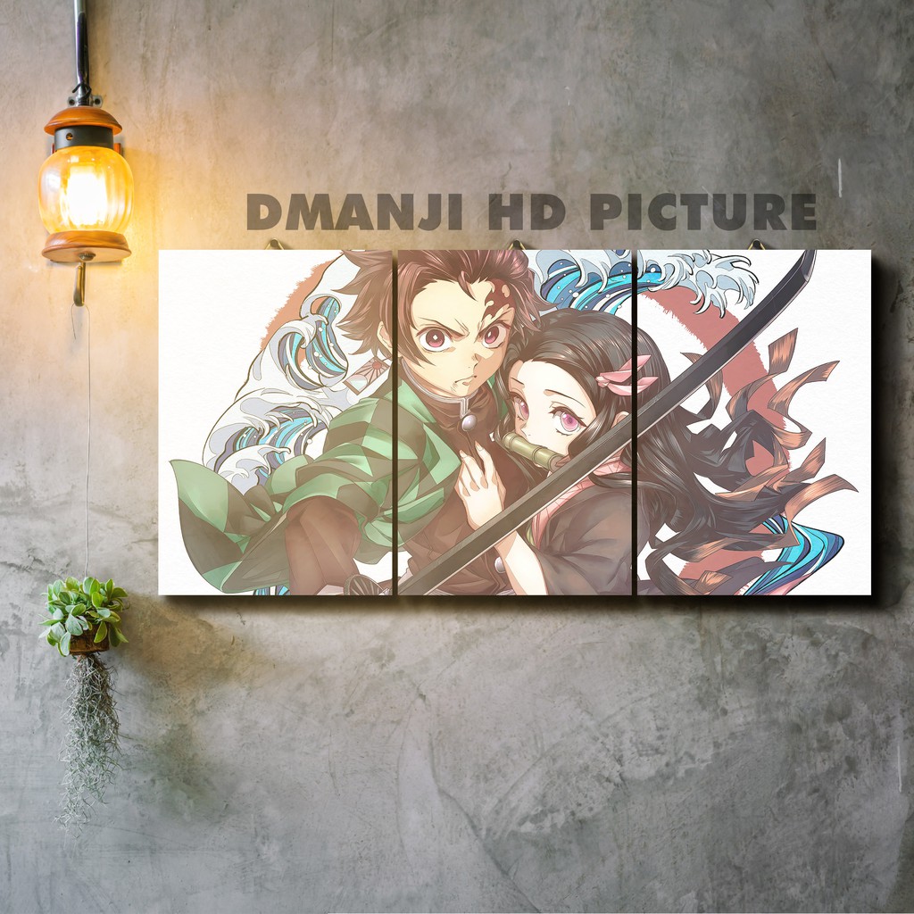 POSTER KAYU MULTIPANEL KIMETSU NO YAIBA / 60X30 / HIASAN DINDING DEMON SLAYER / PAJANGAN KAMAR ANIME-HD - KNY 91