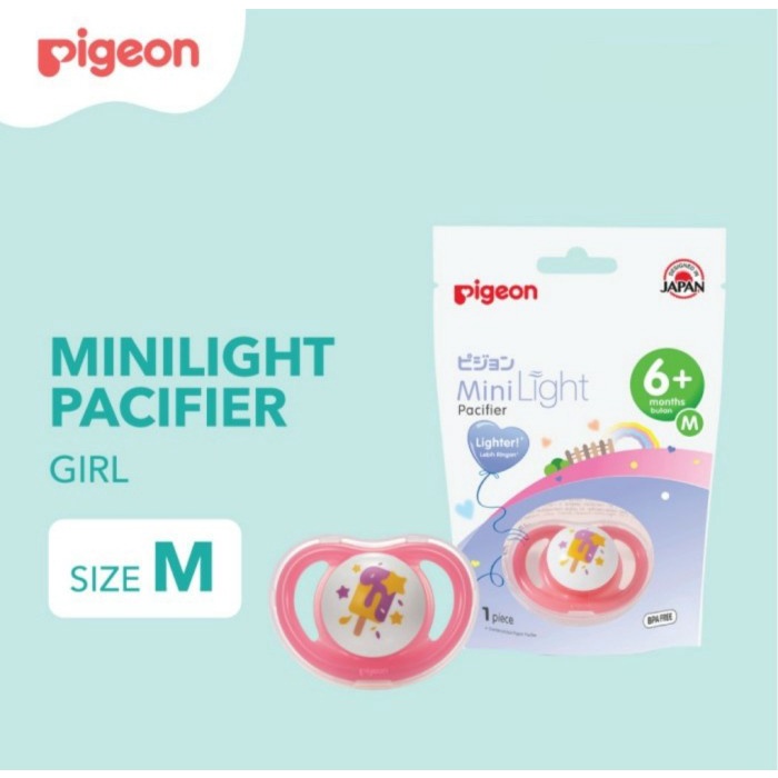 PIGEON Minilight Pacifier Empeng Bayi Soother Newborn - 12 Bulan | Empeng Pigeon