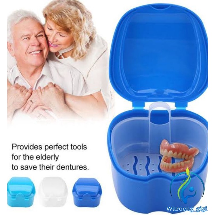 Denture Bath Box Kotak Tempat Gigi Palsu Gigi Tiruan (Kode 3 Warna)