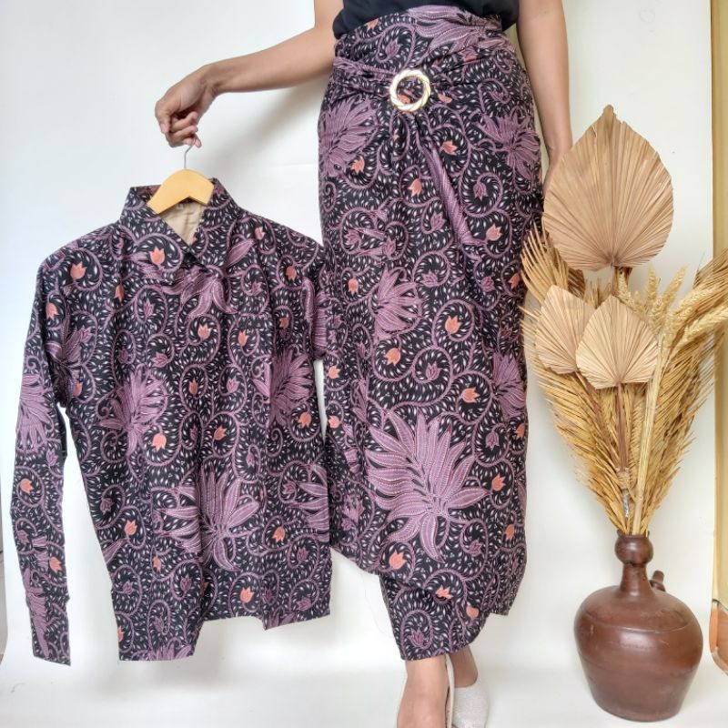 Couple Batik Ayah Anak Lapis Furing Warna Lilac