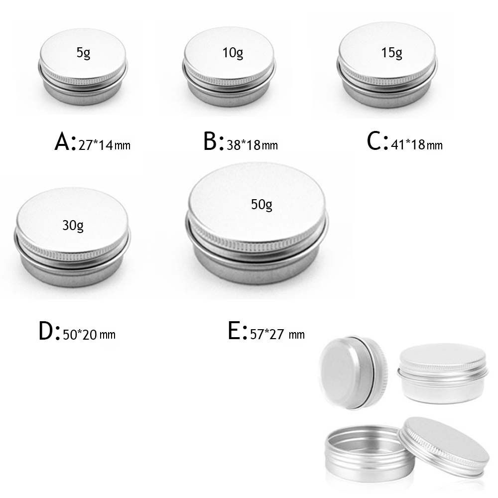 MXBEAUTY 5g-50g Cosmetic Bottles Refillable Home Storage Storage Bottles Empty Aluminum Containers Derocation Box Jars Organization