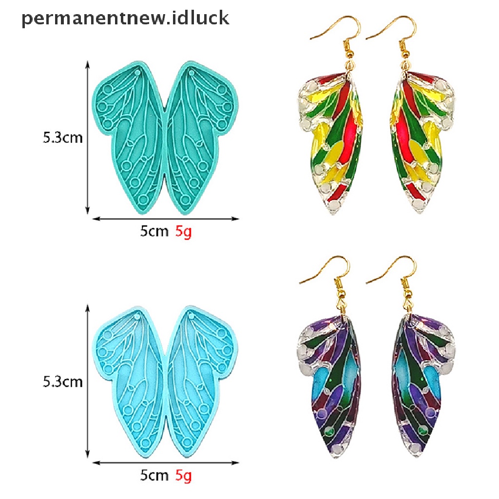 Cetakan Liontin Anting Bentuk Sayap Kupu-Kupu Bahan Silikon Resin Untuk Wanita