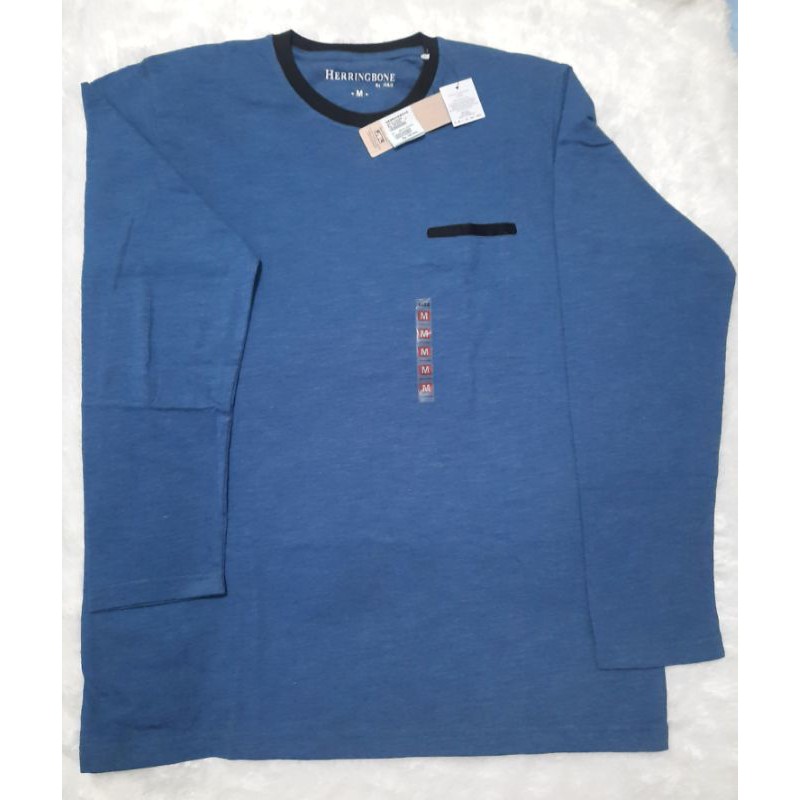 Kaos lengan panjang laki-laki Herringbone H&R size M ORIGINAL