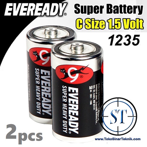 Baterai Eveready Super Heavy Duty Size C Isi 2 Ukuran Sedang 1.5V