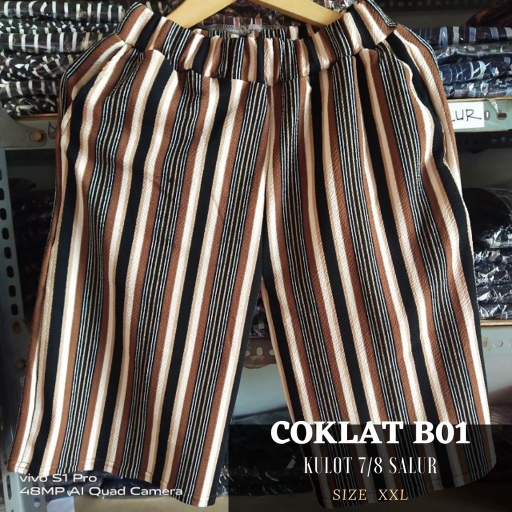 Kulot pendek 7/8 khusus jumbo xxxl BB 100 kg-COKLAT B01