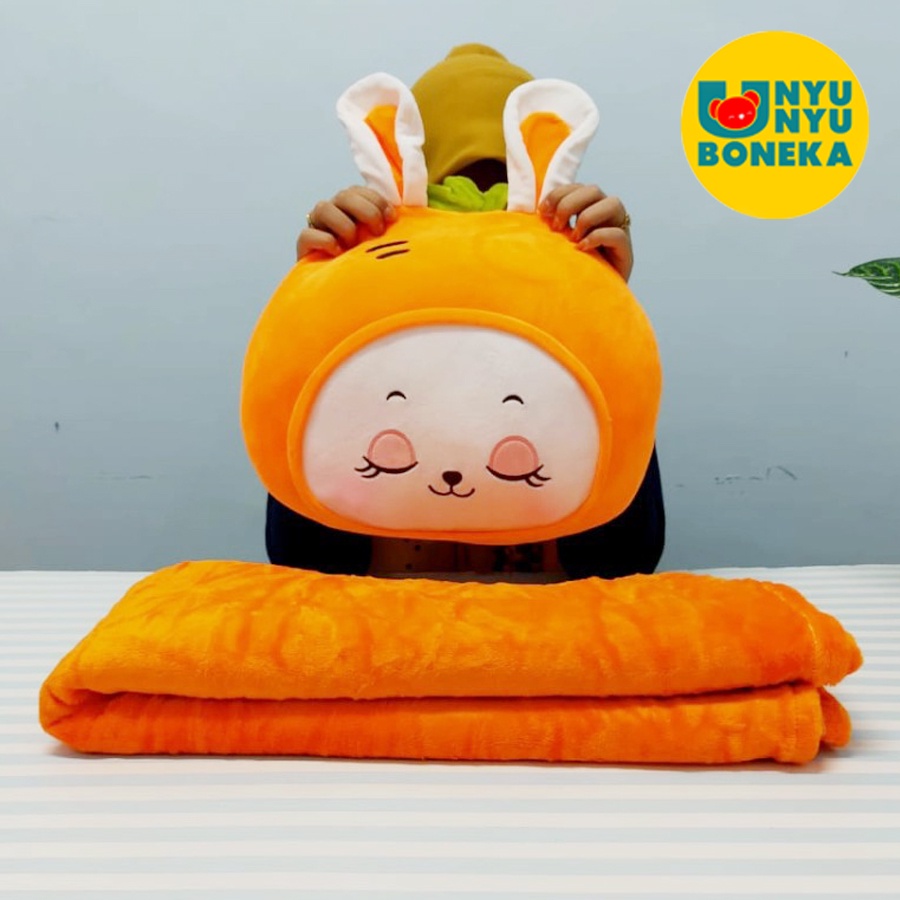 Bantal selimut balmut Impor boneka tiger panda fruit pig kelinci babi bantal sandaran kursi