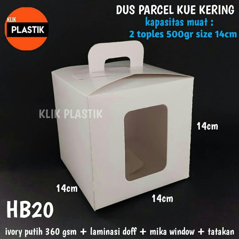 

dus kue kering 14cm 2jar putih HB20 kardus parcel kotak kue cake box
