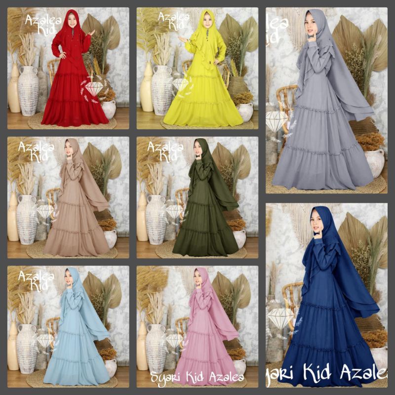 Baju Gamis Anak Muslim Perempuan Terbaru Rayila Dres Kids Usia 8-13 Thn Inner & Outer Terpisah Dres 