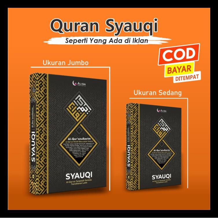 Buku Religi/Buku Spiritual Alquran Syauqi Terjemahan Bahasa Indonesia Ukuran Jumbo A4 - Hitam, Jumbo
