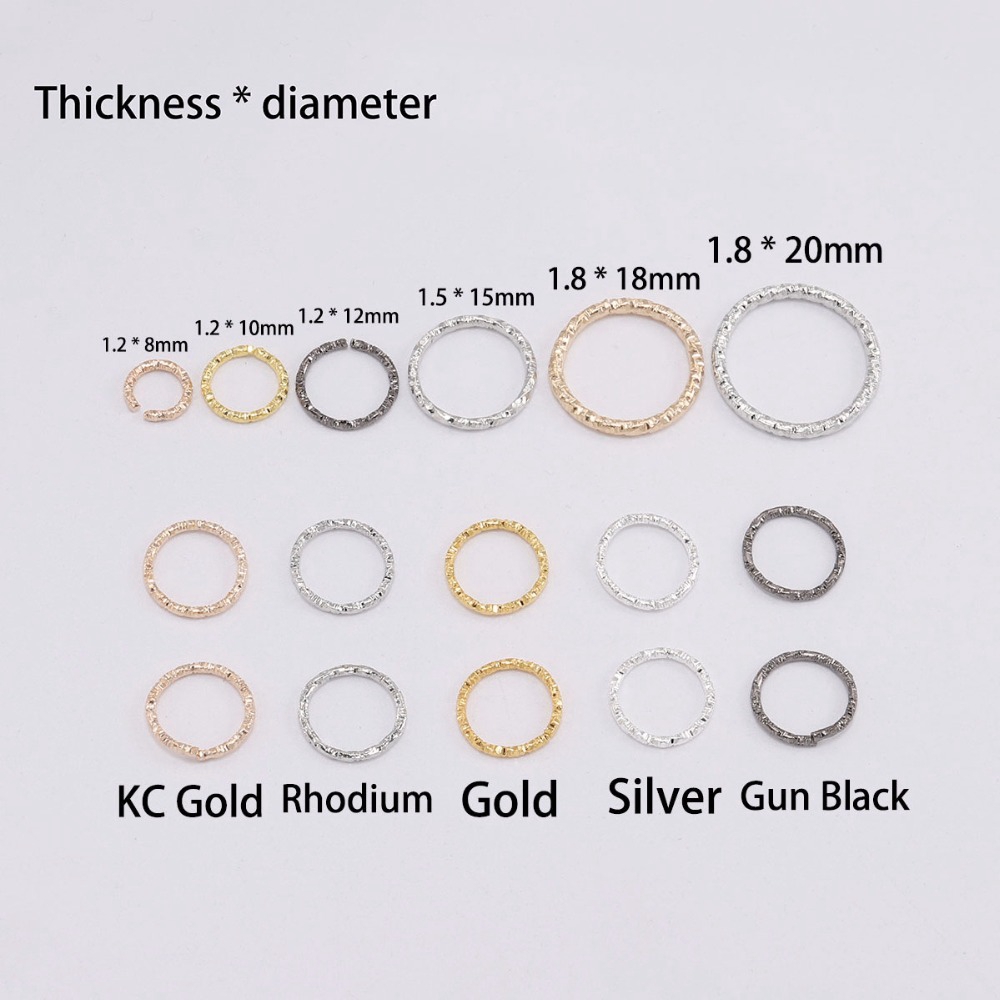 100pcs / Lot Konektor Jump Ring Bulat Warna Silver / Gold Ukuran 8 / 10 / 15 / 18 / 20mm Untuk Membuat Perhiasan Diy