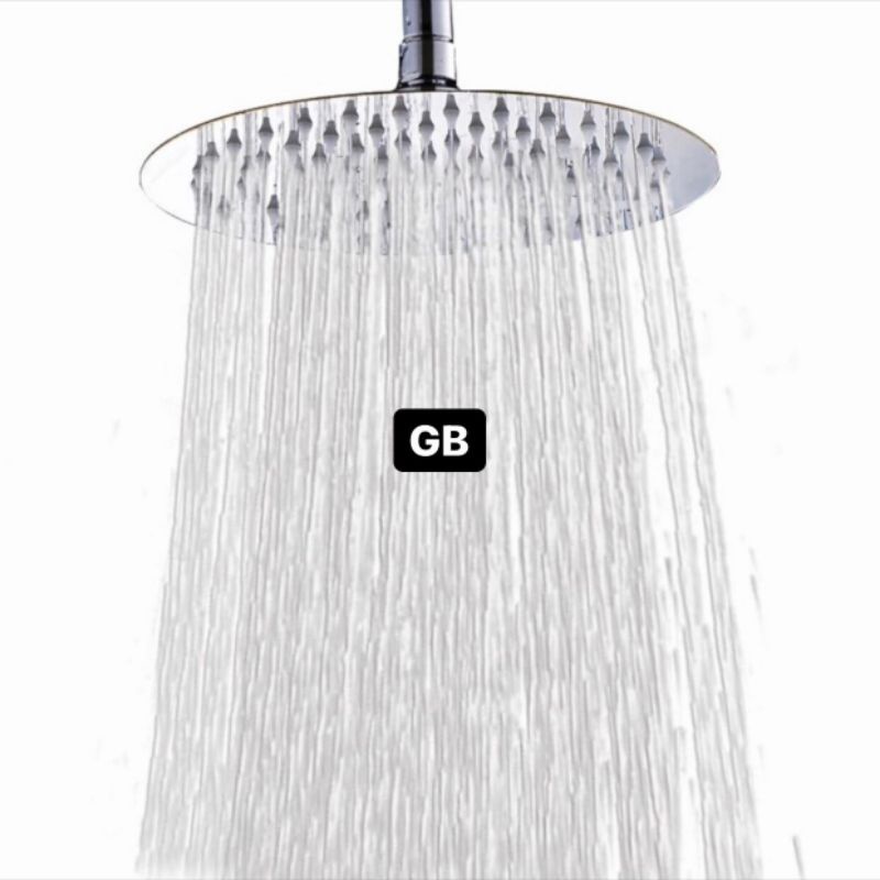 Wall Shower Bulat 10" 12" - Wall Shower Head Stainless - Shower Tanam Tembok Shower Dinding