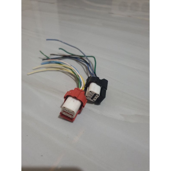 soket socket konektor headlamp lampu depan led female kabel pin 6 original honda fi new beat Genio s