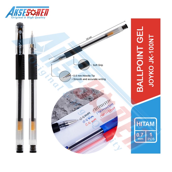 

Pulpen Jel Joyko [JK-100NT/1 Pcs] / Ballpoint Gel / Pena Pen / Bolpen Tinta Warna Hitam