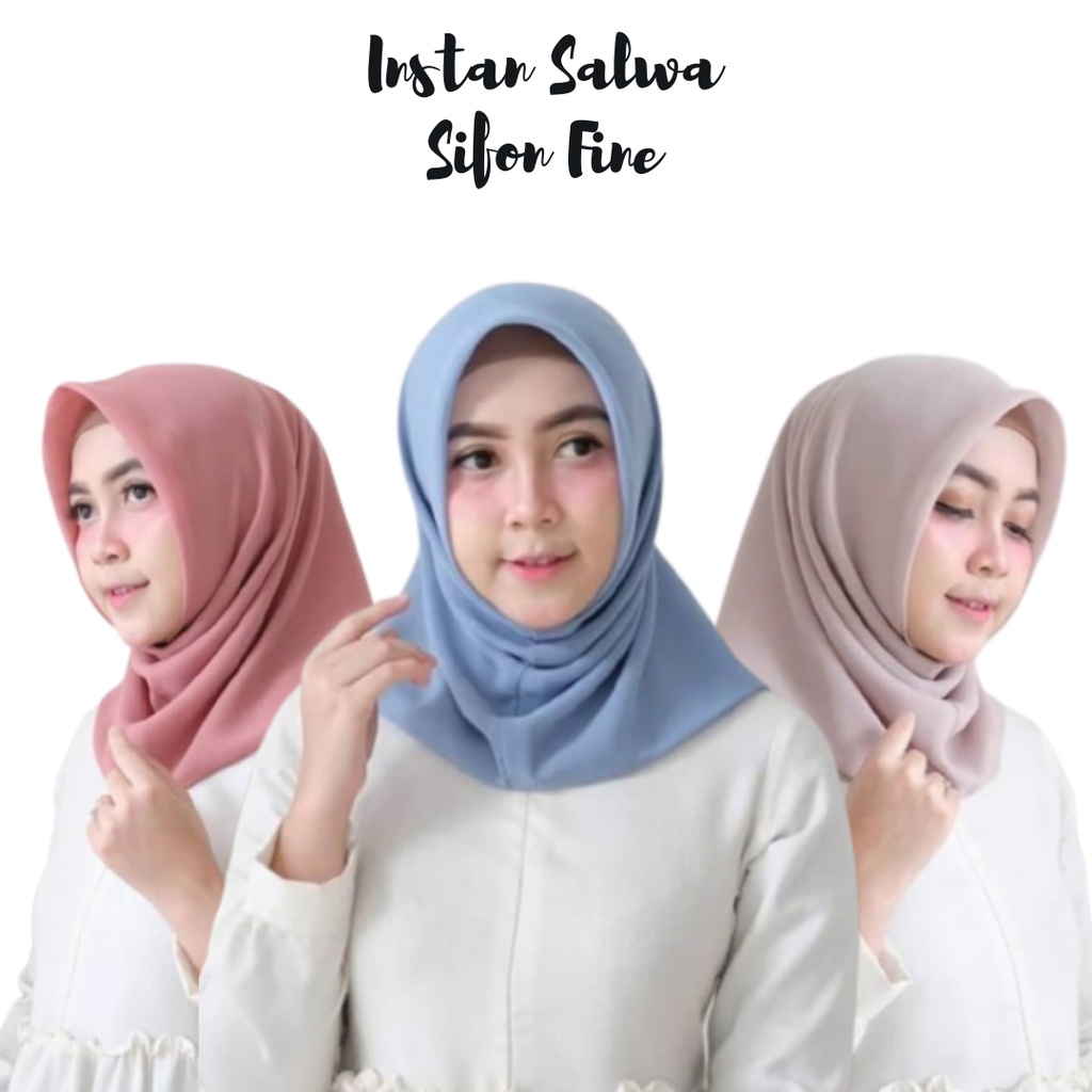 SHALWA HIJAB INSTAN / POLYCOTTON 2 LAPIS / KERUDUNG INSTANT JILBAB INSTANT