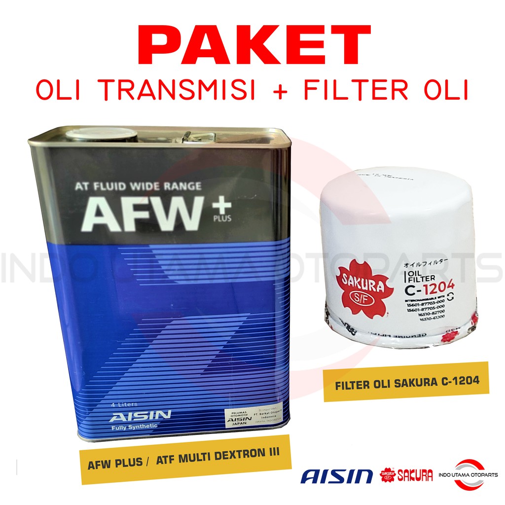 Oli Aisin Matic AFW+ ATF dan Filter Oli Spark APV C-1204