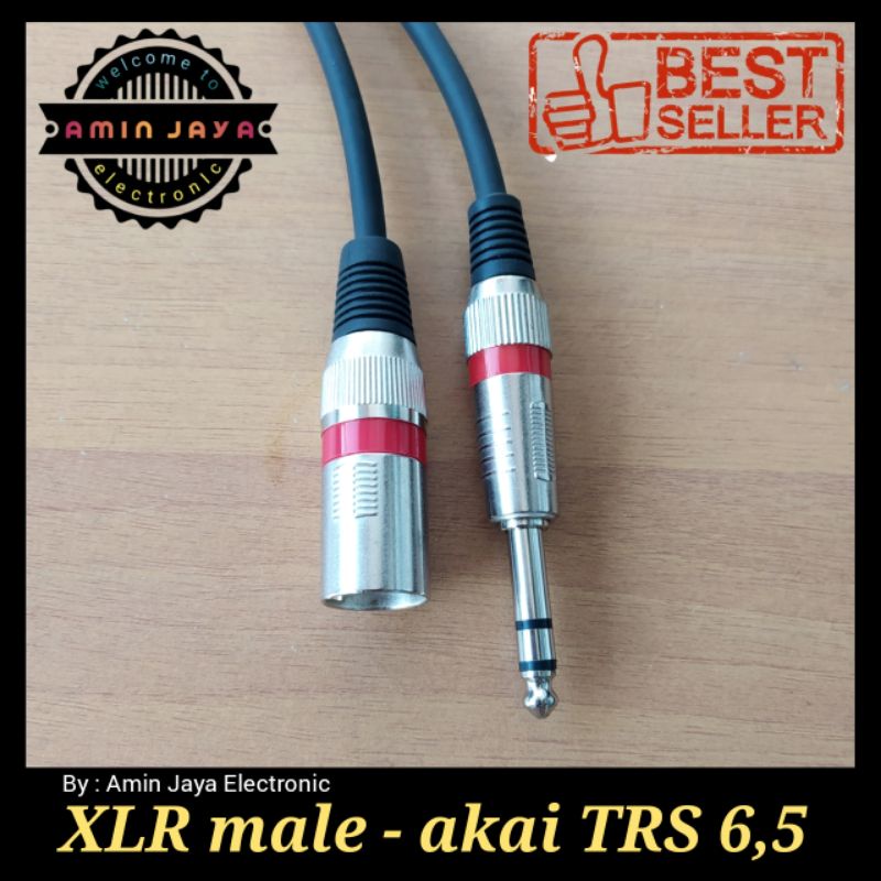 Kabel jack TRS 6,5 akai stereo to XLR canon male 1 sampai 5 meter