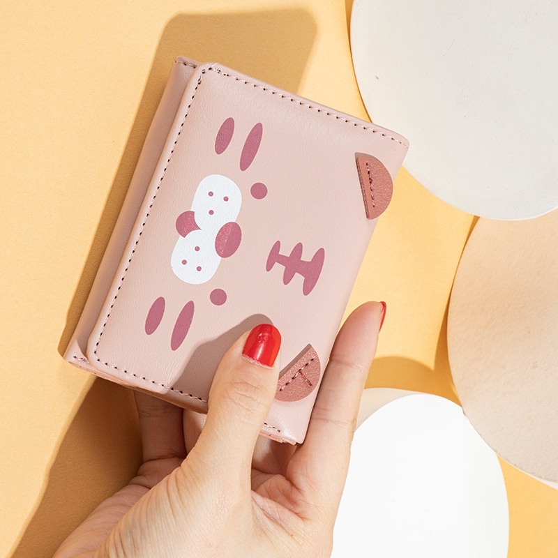 DOMPET LIPAT WANITA MINI IMPORT LUCU DIARNI WA512P3 KECIL KULIT PINK SLOT KARTU UANG CEWEK KOREA MURAH REMAJA KEKINIAN SIMPLE TIPIS BRANDED PREMIUM BATAM