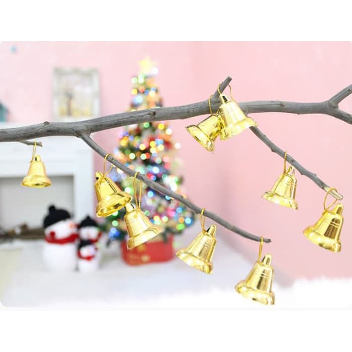 XOB bell lonceng gold silver aksesoris gantungan pohon natal hiasan