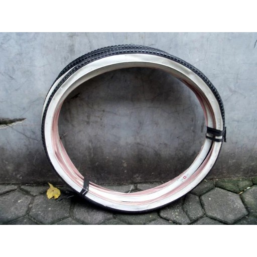 ban luar sepeda onthel warna kombinasi hitam dan putih